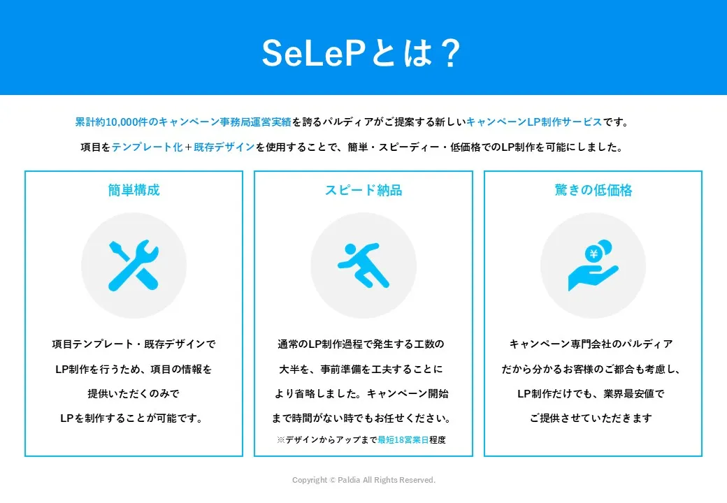 【キャンペーン専用のLP制作サービス】SeLeP①
