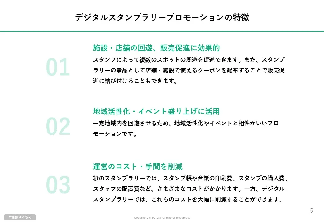 【施設・店舗の回遊＆地域活性化】デジタルスタンプラリープロモーション①