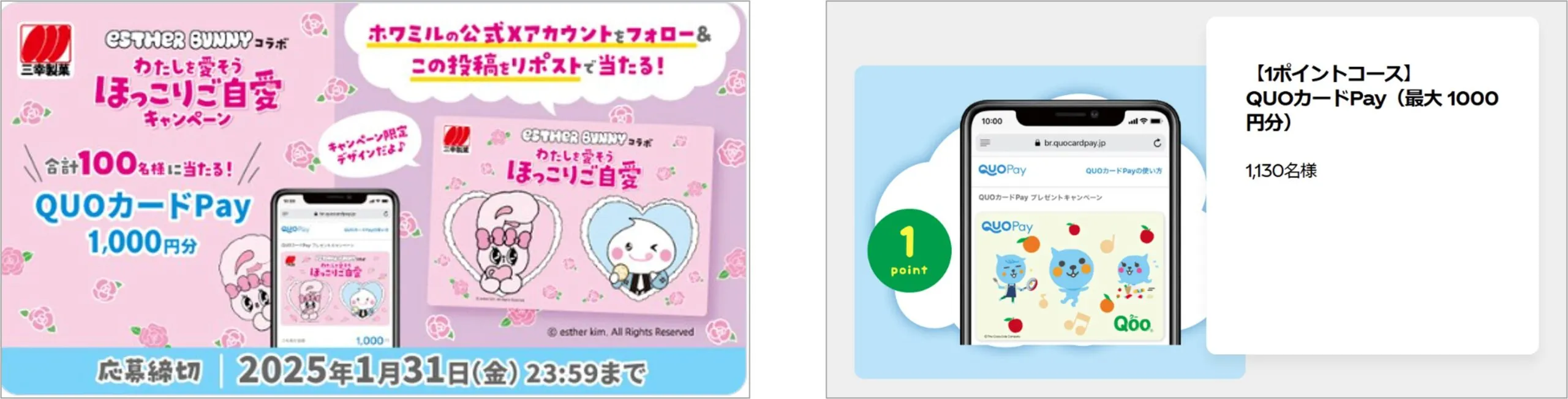 QUOカードPay景品例