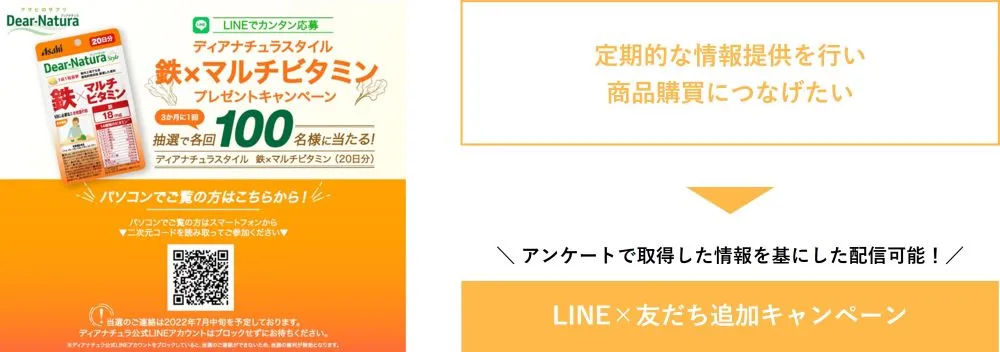 LINEでカンタン応募 ディアナチュラスタイル 鉄×マルチビタミンプレゼントキャンペーン