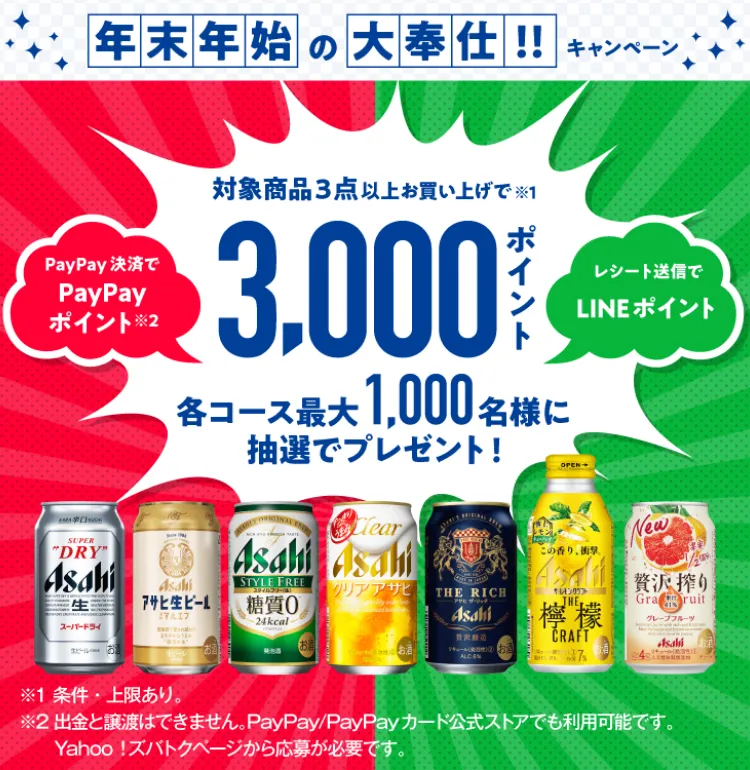 アサヒビール｜年末年始の大奉仕!! キャンペーン