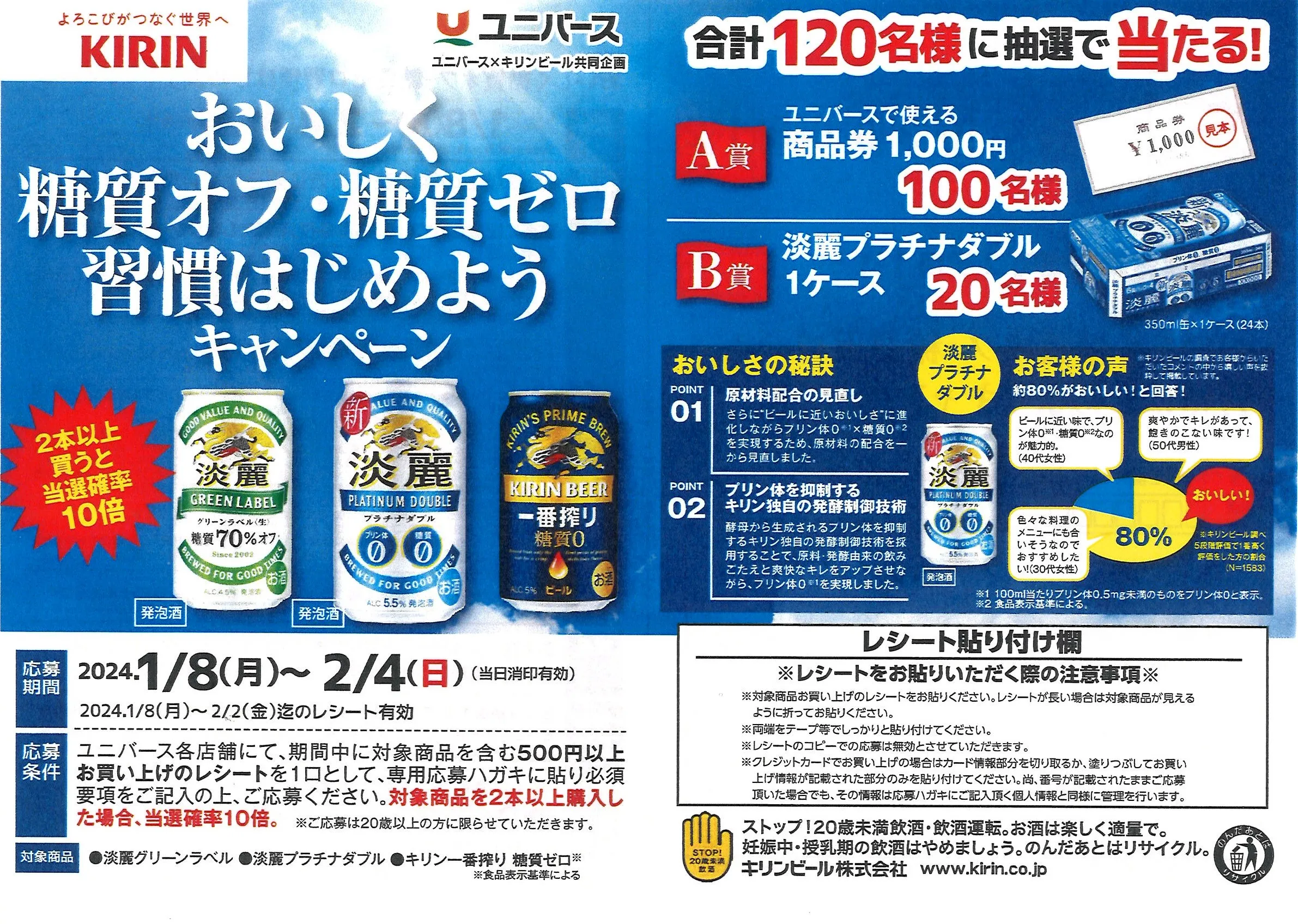 キリンビール｜おいしく糖質オフ・糖質ゼロ習慣はじめようキャンペーン