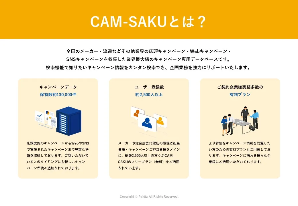 【日本最大級のキャンペーンデータベース】CAM-SAKU①