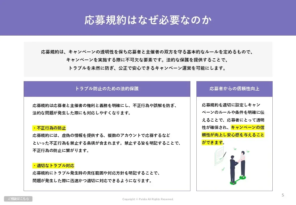 キャンペーン応募規約の作り方｜基本構成・作成のポイント解説①