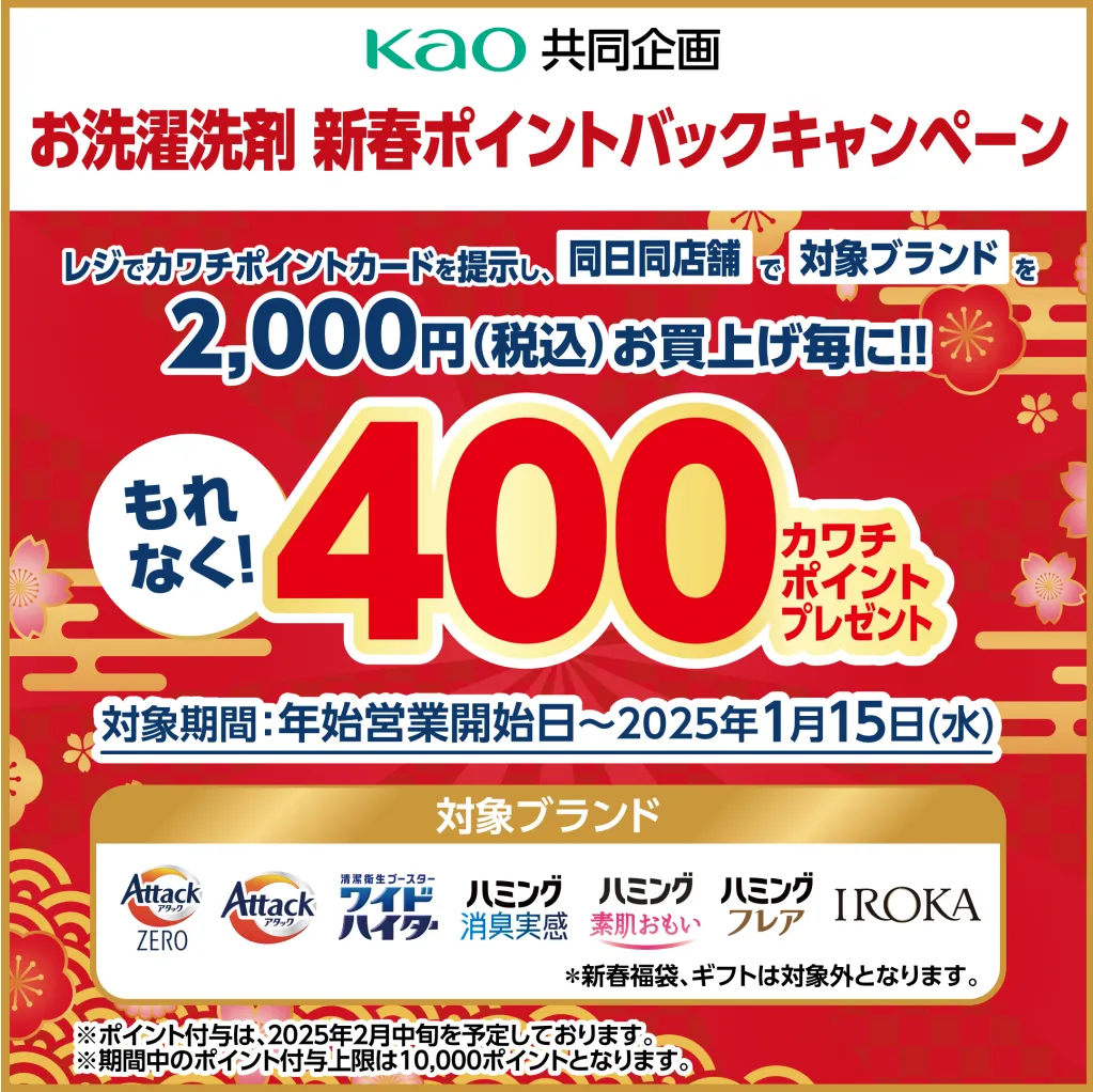 お洗濯洗剤 新春ポイントバックキャンペーン